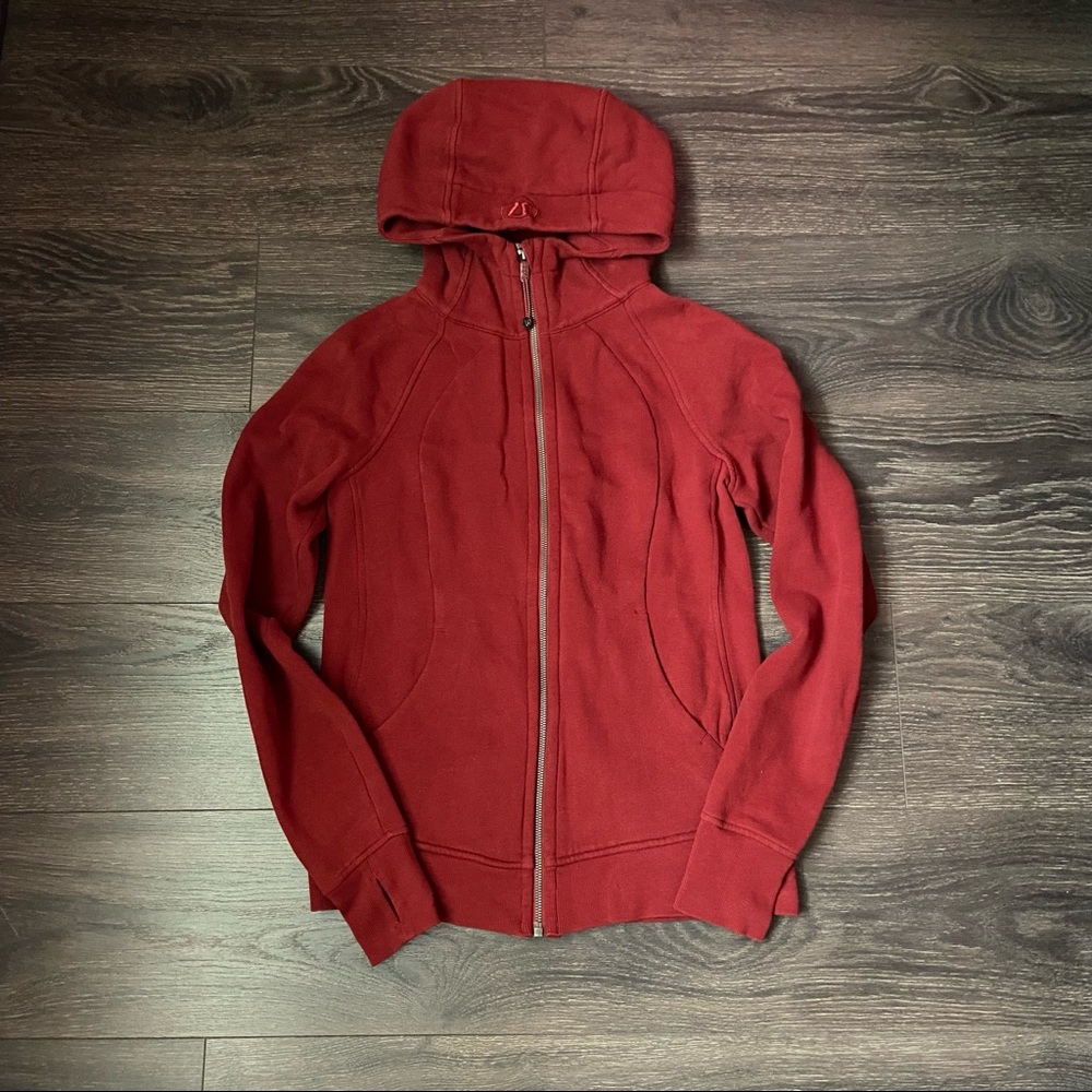 Lululemon Scuba Hoodie Dark Red Sport Cotton